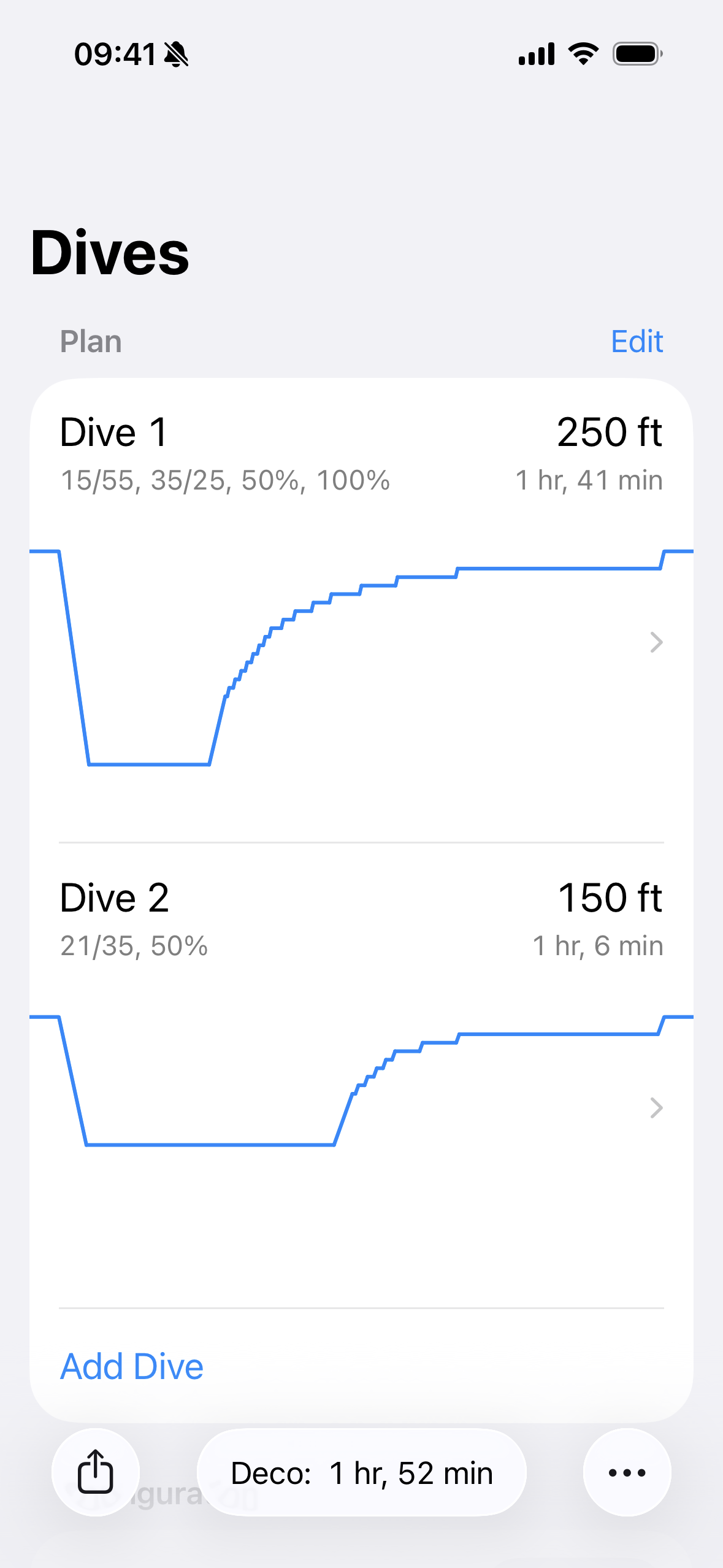 Deco Captain overview screen